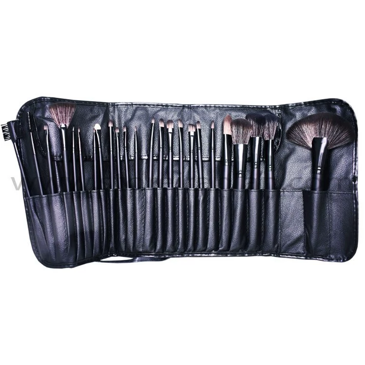 ست براش آرایشی حرفه ای پر قو به همراه کیف چرمی (پس کرایه)