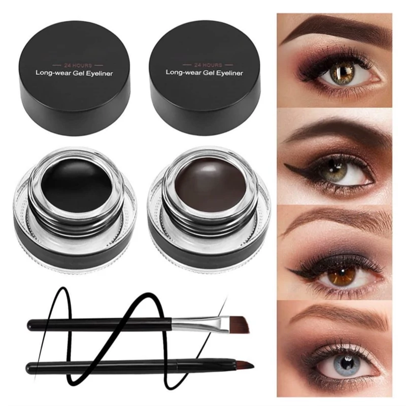 خط چشم ژله ای -کاسه ای مشکی - قهوه ای درجه دو (پس کرایه)